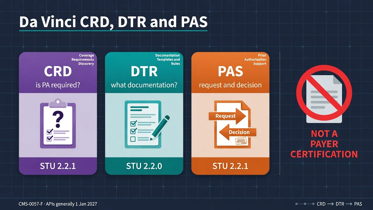 Da Vinci CRD, DTR and PAS: FHIR prior authorization under CMS-0057-F