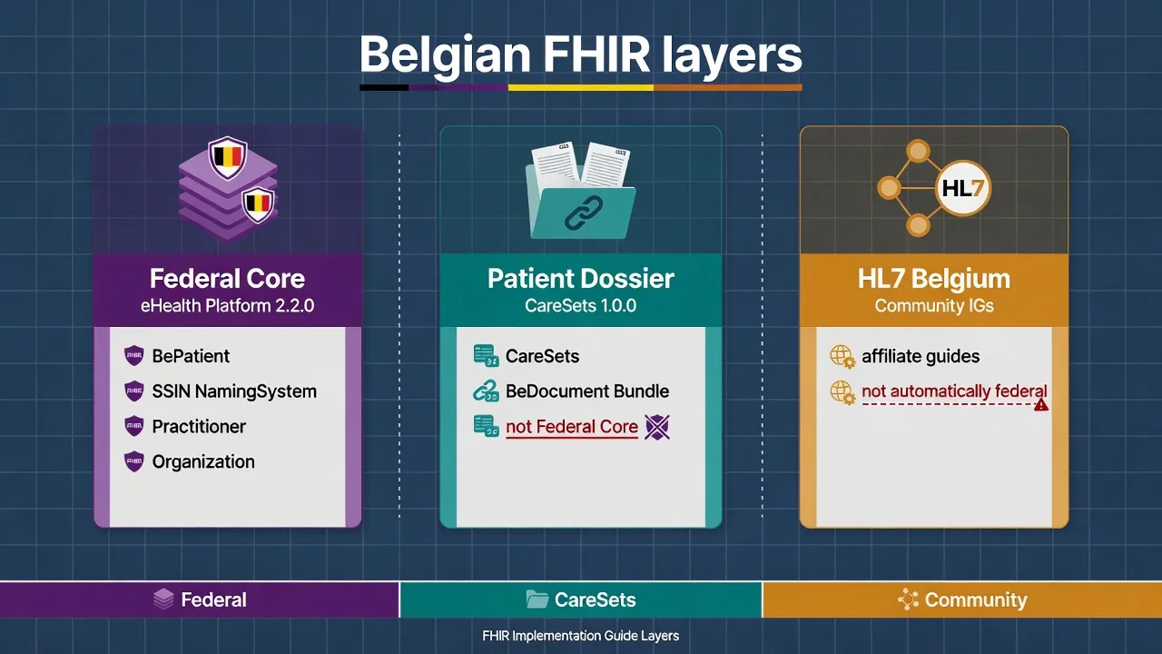 Belgian Federal Core, HL7 Belgium IGs and Patient Dossier CareSets