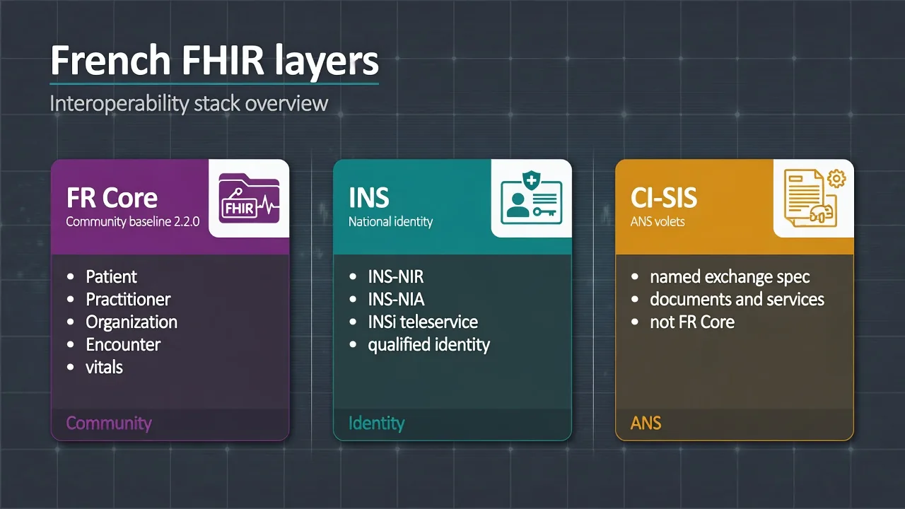 FR Core, INS and CI-SIS: implementing FHIR for French health software