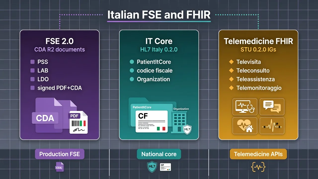 IT Core and FSE: Italian FHIR profiles on a CDA document backbone