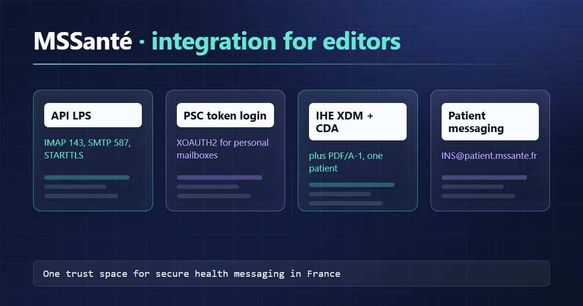 Intégrer MSSanté dans un logiciel : opérateurs, LPS, API et bonnes pratiques
