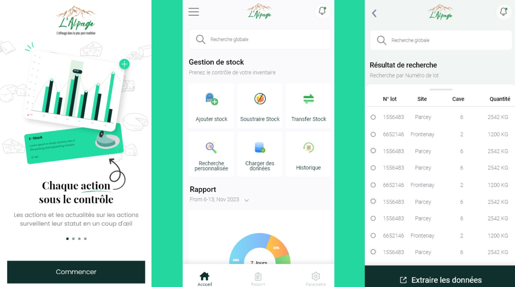 L'alpage - Application de gestion des stocks de fromages