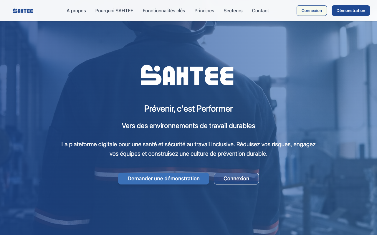 Sahtee - Plateforme numérique de santé et sécurité au travail